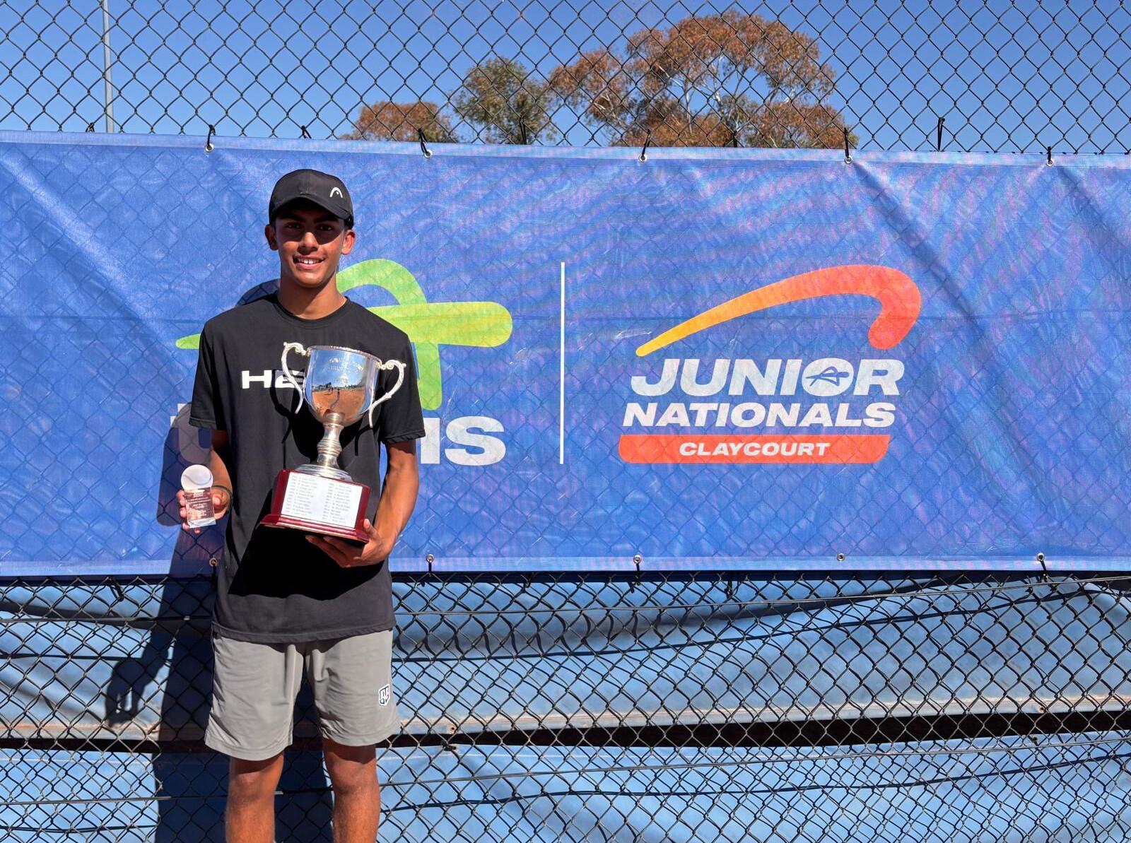 Parth at the Junior National Tennis Clay Court Championship in Canberra!